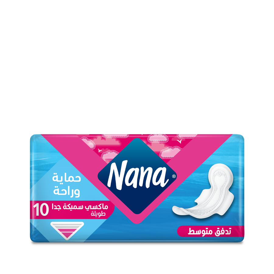 فوط نسائية نانا ماكسي سميكة جدا متوسطة 10 فوطة