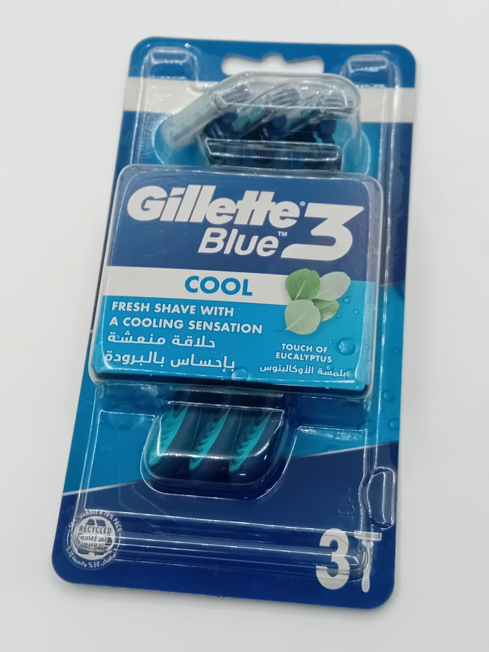 شفرات gillette blue 3 (cool) (3حبه)