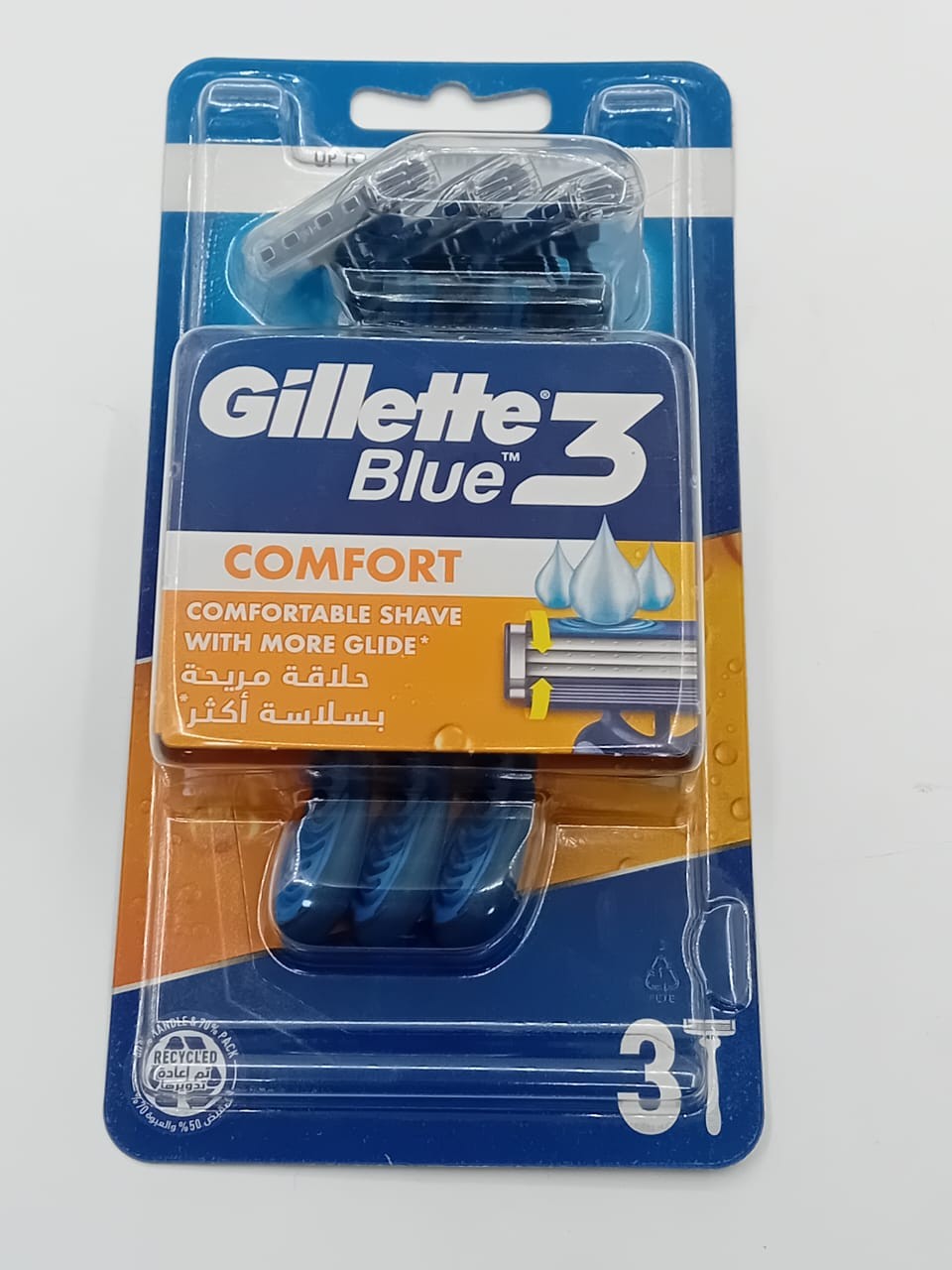 شفرات (gillette blue 3 (comfort (3حبه )